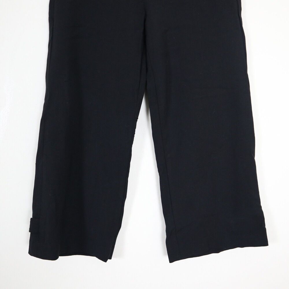 Vince Size 6 Wide Leg Tailored Culottes Button Tab Cuff Black - Picture 6 of 11